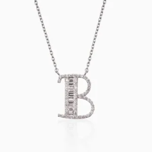 گردنبند حرف B - گردنبند - سفید - زنانه - GW01000887