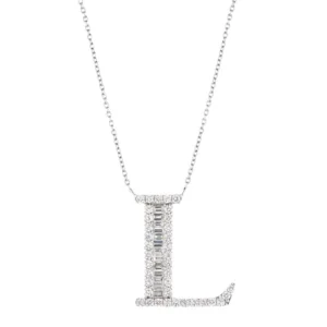 گردنبند حرف L - گردنبند - سفید - زنانه - GW01000892