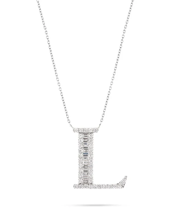 گردنبند حرف L - گردنبند - سفید - زنانه - GW01000892
