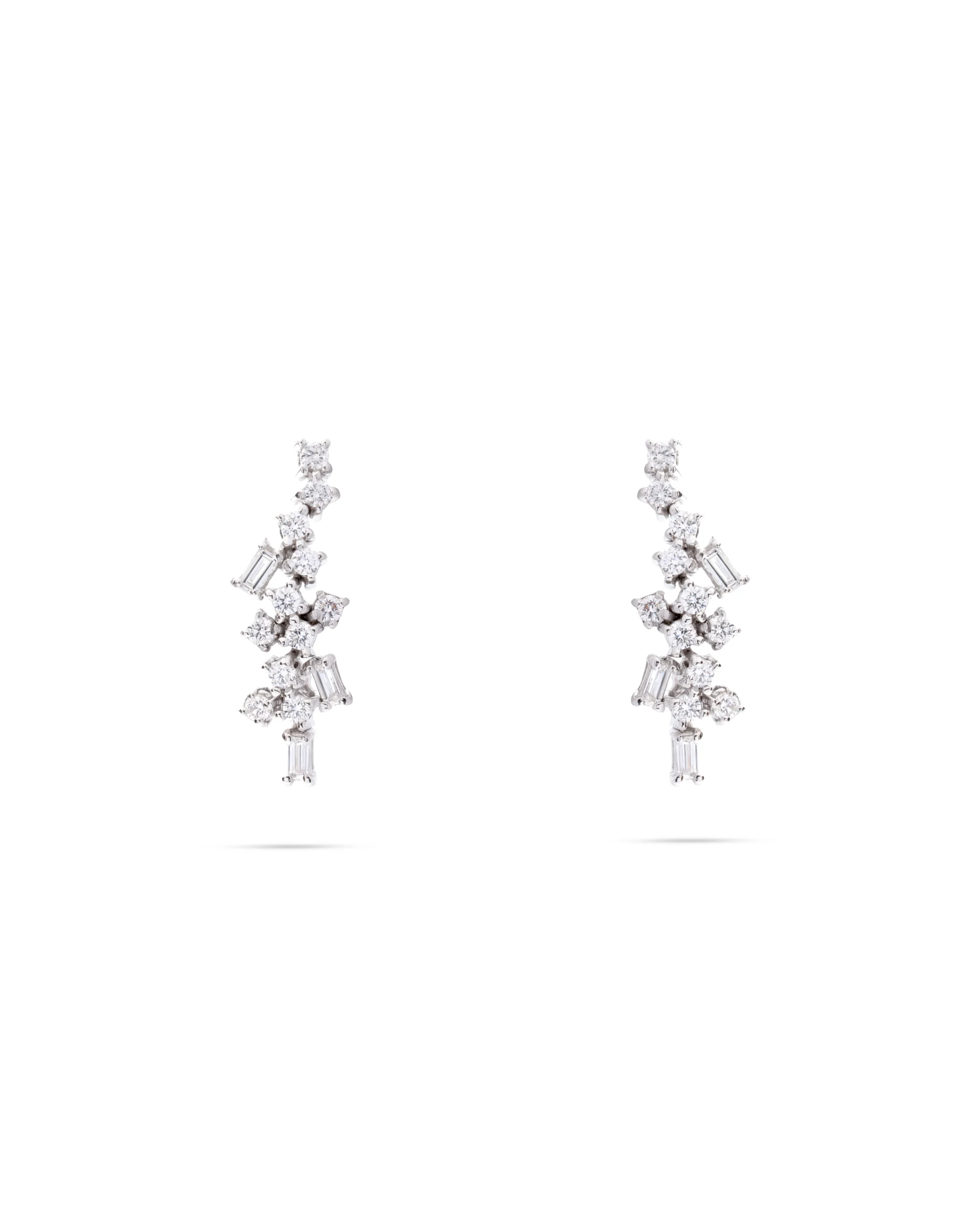 گوشواره برلیان خوشه ای - گوشواره - سفید - GW03000719